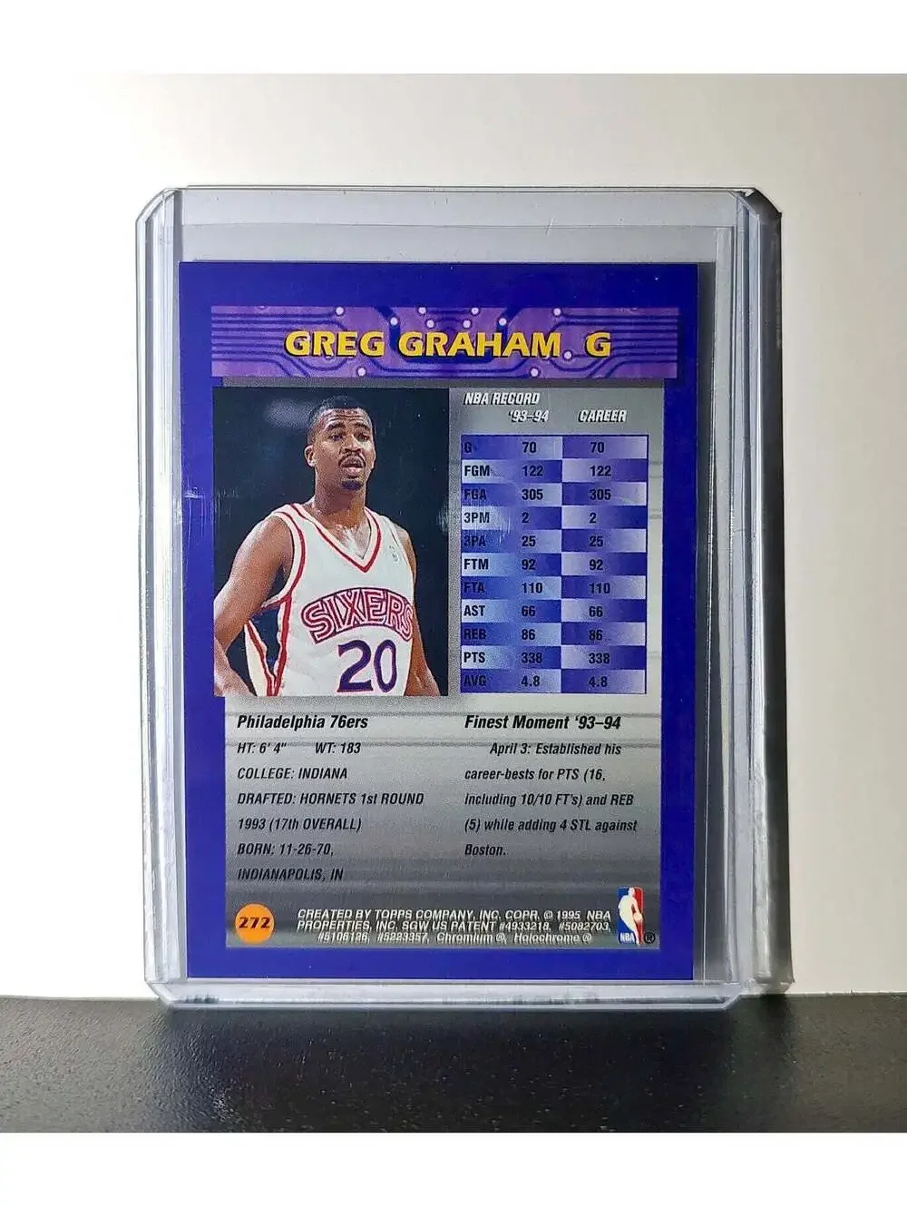 Greg Graham 1994-95 Topps Finest #272 Basketball Card